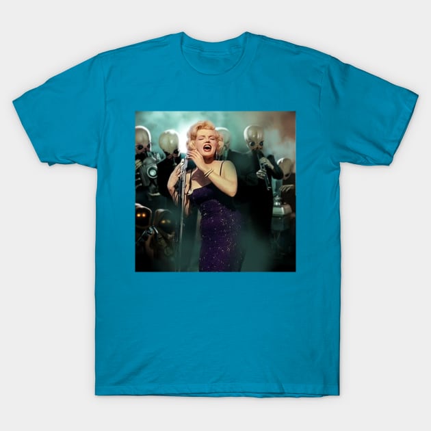 Marilyn Monroe and the UFOs T-Shirt by Tea's Weird Week